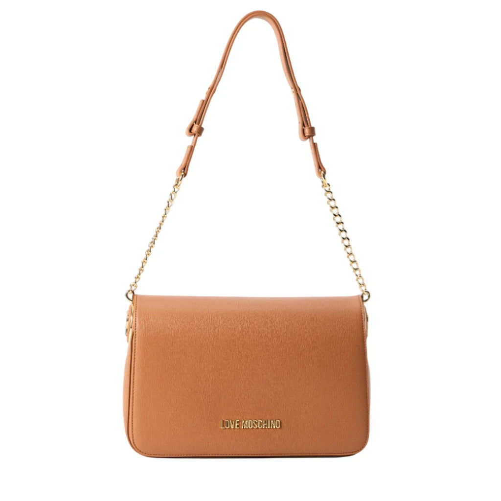 LOVE MOSCHINO borsa a spalla in ecopelle martellata cuoio