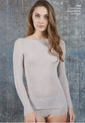 MYSUBLYME Maglia donna in cashmere manica lunga scollo a barca 1416 MYSUBLYME vaniglia