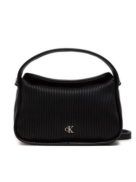 CALVIN KLEIN JEANS Borsa a mano/tracolla in ecopelle con lavorazione a costine