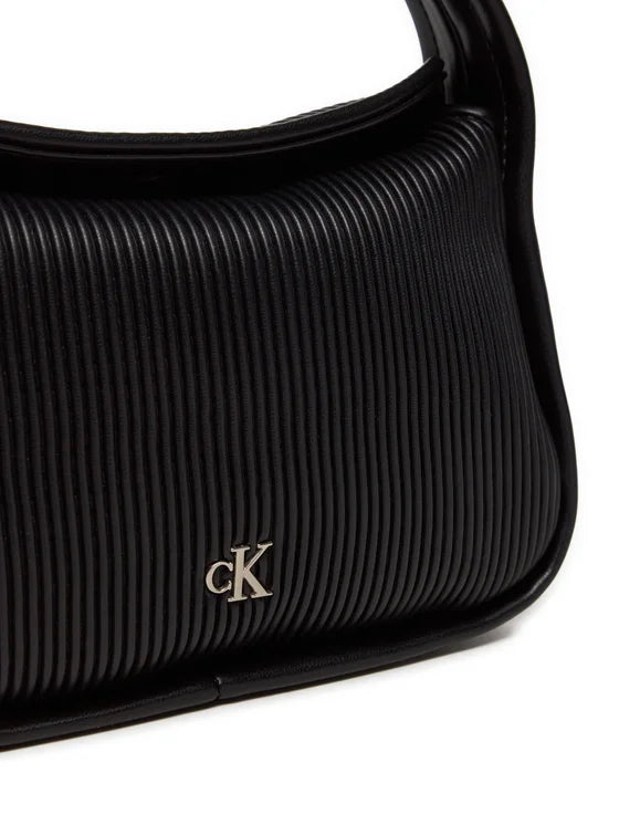 CALVIN KLEIN JEANS Borsa a mano/tracolla in ecopelle con lavorazione a costine
