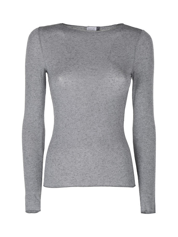 MYSUBLYME Maglietta donna in cashmere ultra light grigio